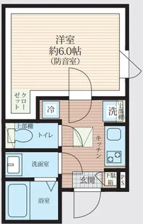 「防音アパート」Soie Sound 新松戸【2階】の間取り