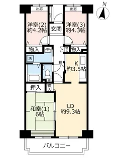 URベイサイト本牧-III【6階】の間取り