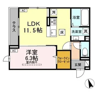 ディー パイナ 溝口【1階】の間取り