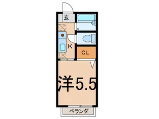 シャト-梅原【1階】の間取り