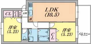 ラヴェール北五葉【2階】の間取り