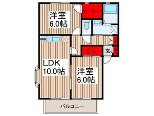 サンビレッジさいどC【1階】の間取り