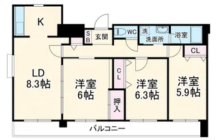 ブルーハイム【3階】の間取り
