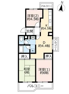 UR千里春日台【4階】の間取り