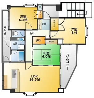 Bay Hill House【3階】の間取り