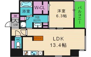 アビエール松屋町【5階】の間取り