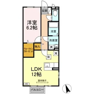 クレール四季彩の丘 八番館【2階】の間取り