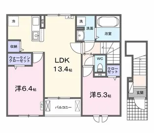 ラ マージュ西岐阜【2階】の間取り