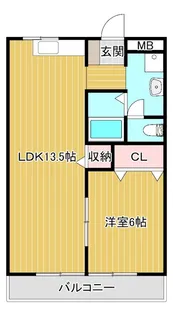 メゾンブルーム【1階】の間取り