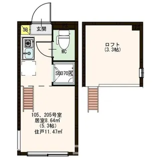 ソレイユ南長崎【1階】の間取り