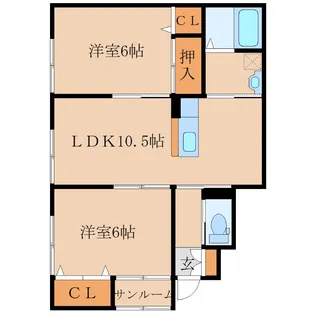 ボヌール大浦II B棟【1階】の間取り
