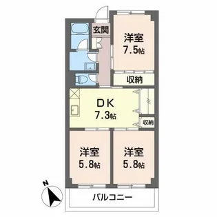 アーバンハイツ【1階】の間取り