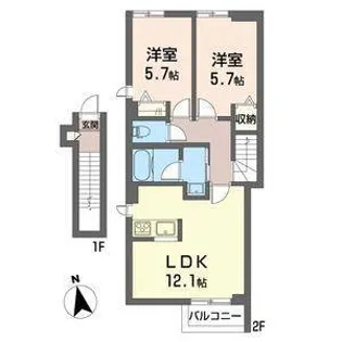 シュトラント茅ヶ崎【2階】の間取り