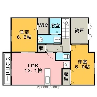 ルーチェ善導寺A・B棟【2階】の間取り