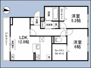 ロイヤルガーデンコート新和B【2階】の間取り