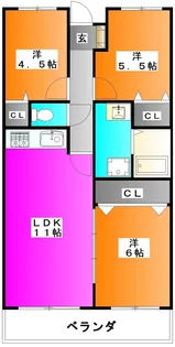 エステートミア【2階】の間取り