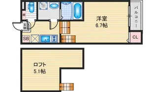 ハーモニーテラス原V【2階】の間取り