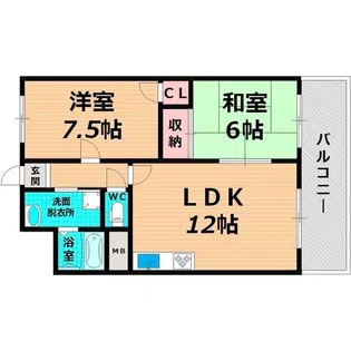 パレ城北【4階】の間取り