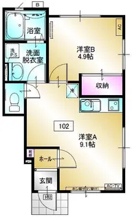 カーサ・リアン【1階】の間取り