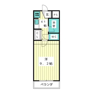 ジュネス猪高台【2階】の間取り
