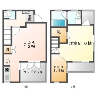 カーサピッコロ【2階】の間取り