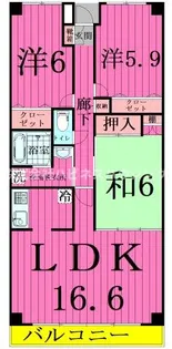 サングリーン海道割【7階】の間取り