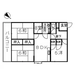 サンパレス温品【2階】の間取り
