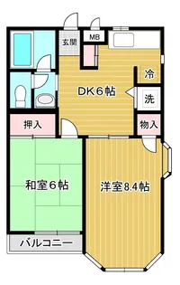 フラッツつばき【1階】の間取り