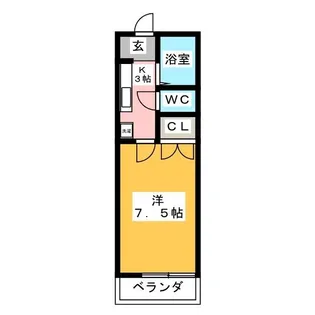 グリーンハイツK B棟【2階】の間取り