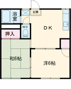 大山海老内第二ハイツ【1階】の間取り