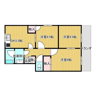 サニーハイツ朝日ヶ丘B棟【2階】の間取り