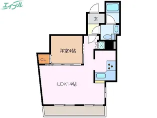 ウエストエンドビル【8階】の間取り