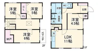 静岡県静岡市駿河区弥生町【一戸建】の間取り