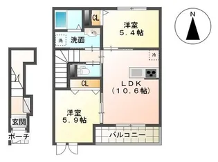 千葉県茂原市早野新田【アパート】の間取り