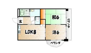 リベルテ南小倉【2階】の間取り