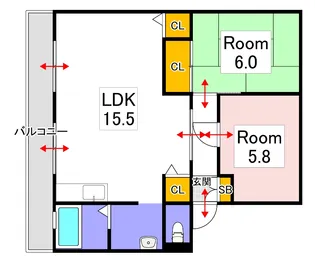 サンビレッジ浜野C棟【1階】の間取り