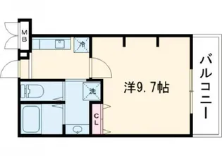 大阪府堺市堺区九間町西2【マンション】の間取り
