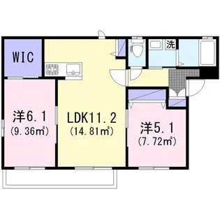 ヒル・リヴィエール【2階】の間取り