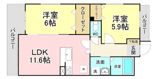 福岡県北九州市小倉北区白萩町【マンション】の間取り