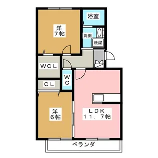 パフュームA棟【2階】の間取り