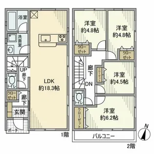 神奈川県座間市小松原2【一戸建】の間取り