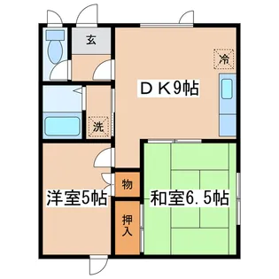 ハイツハラナカ2【1階】の間取り