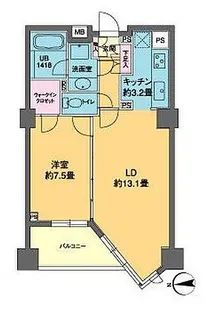 カスタリア高輪【7階】の間取り