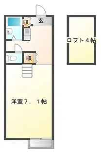 パークサイド南熊本【1階】の間取り