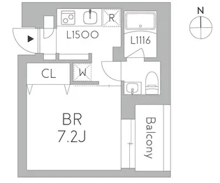 1Kの間取り画像