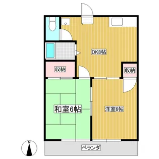 カレント河辺B棟【4階】の間取り