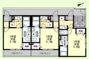 ベイルームプレミア橋本【3階】の間取り