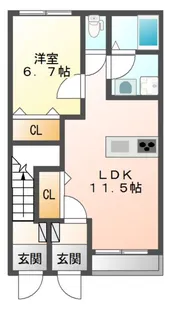 神奈川県藤沢市鵠沼神明4【アパート】の間取り