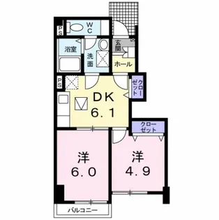 エレガンテII【1階】の間取り