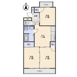 グリーンヴィラ小野里【2階】の間取り